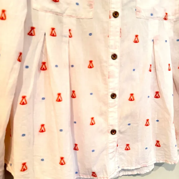 Maeve Anthropologie Miette Teepee Button Down‎ Shirt Women's 4 White Boho Hippie - Image 6