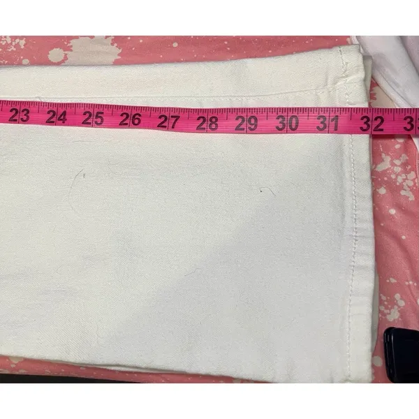 Sinsay Denim High Rise White Flared Leg Stretch Pockets Sz 24 Waist 32 Inseam - Image 9