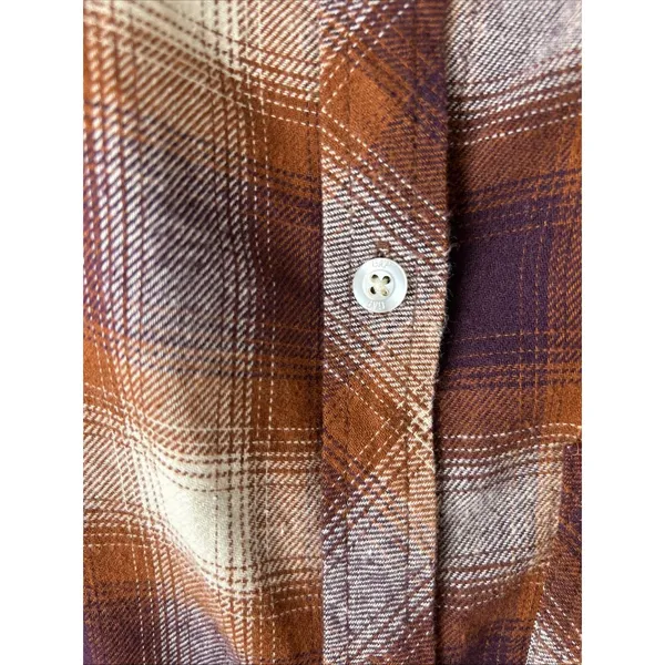 GAP Women's Soft Cotton Flannel Relaxed Fit Brown Plaid Women’s Large - Image 6