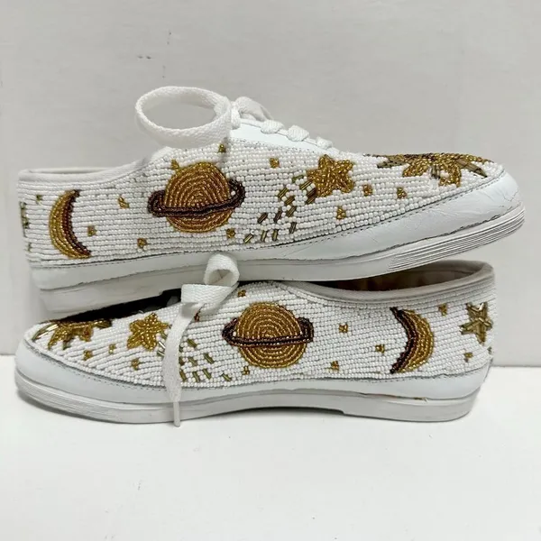 VTG Colorwerks Beaded Sneakers White Size 6 - Image 9