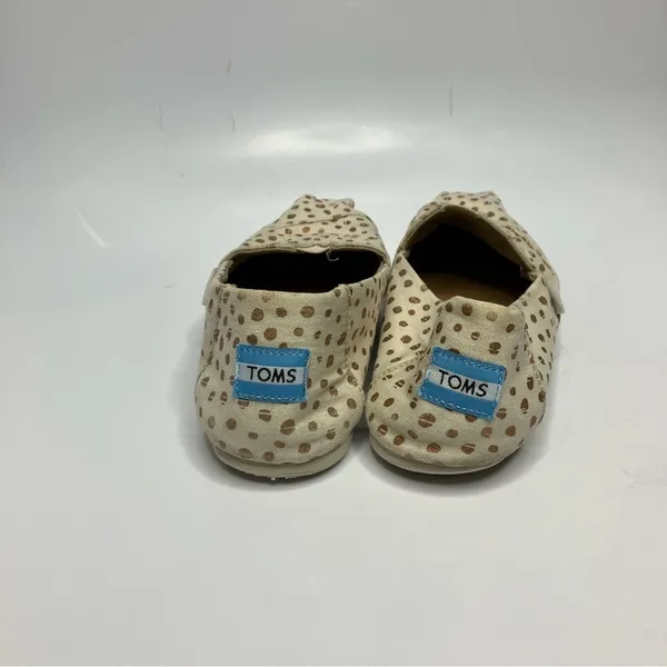 Toms cream with gold dots flats slip on‎ shoes size 8 - Image 5