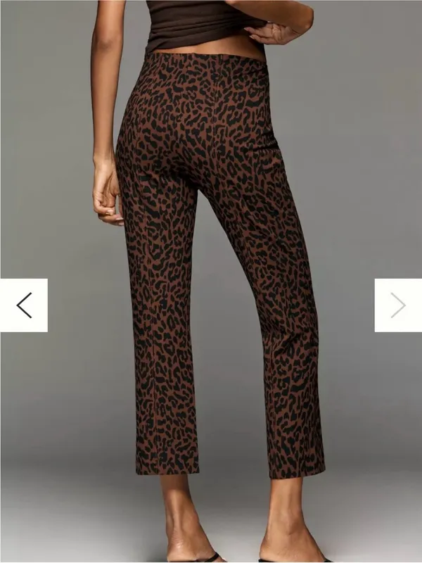 Anthropologie MAEVE Leopard Cheetah Crop Slim Pants Sz 2 - Image 3