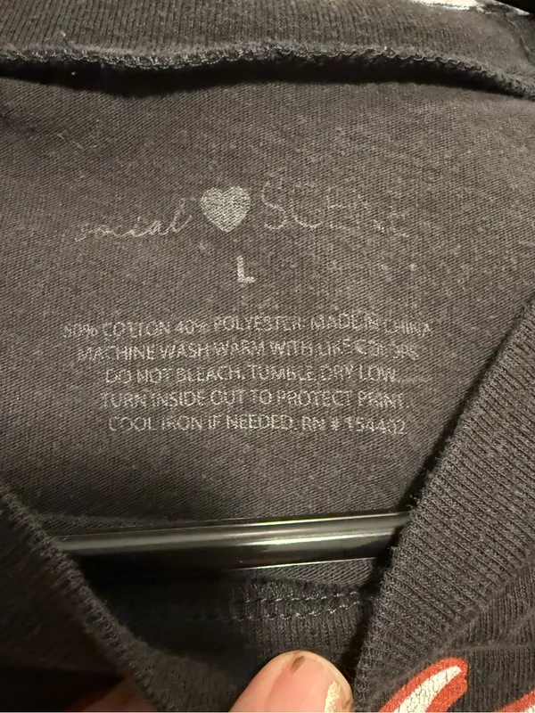 Lucky Graphic Black Crewneck Tee Size L - Image 2