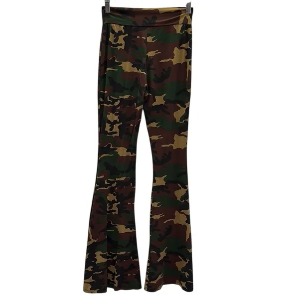 Source Unknown Shop My Trend Camo Camouflage High Rise Flare Bell Bottom Stretch Legging Pant S - Image 6