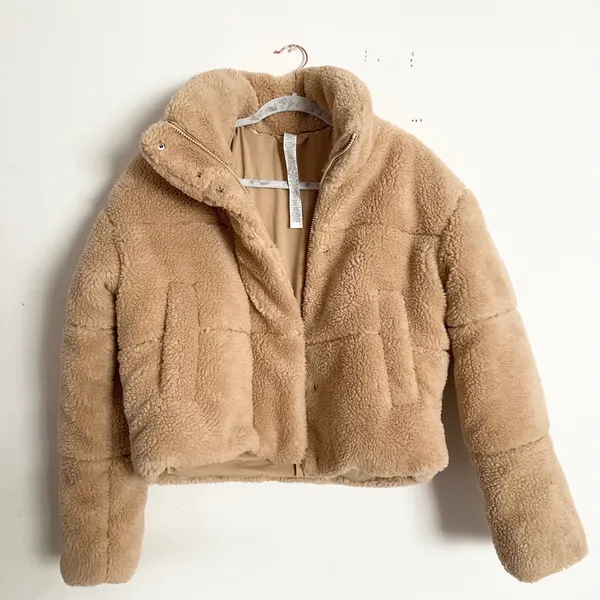 Alo Yoga Sherpa Snow Angel Puffer Camel M - Image 6