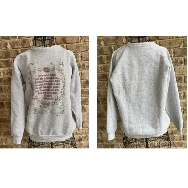VTG 90s Hallmark God Created Mothers Sweatshirt Sz S? M? Bird Bee Butter… - Image 6