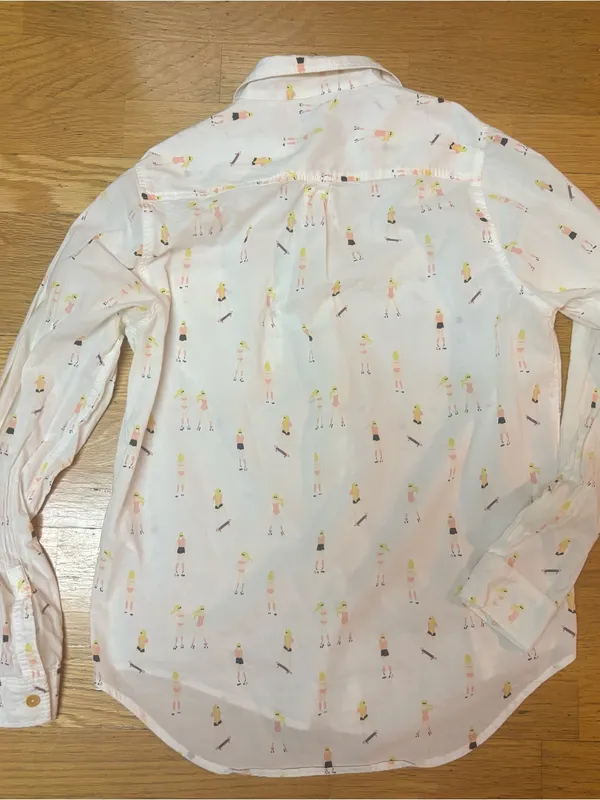 Anthropologie Acote’ Skater Rollerskating Kitschy Beach Novelty Resortwear Cotton Blouse L - Image 7