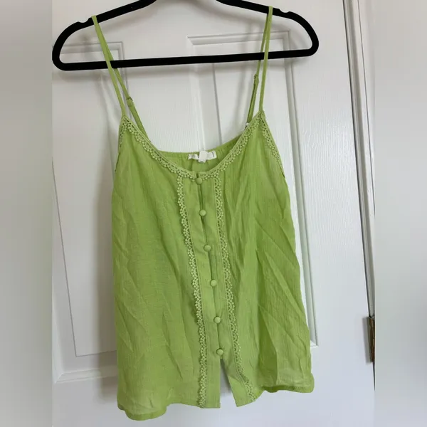 MINE boutique tank lace cami Green Size L - Image 3