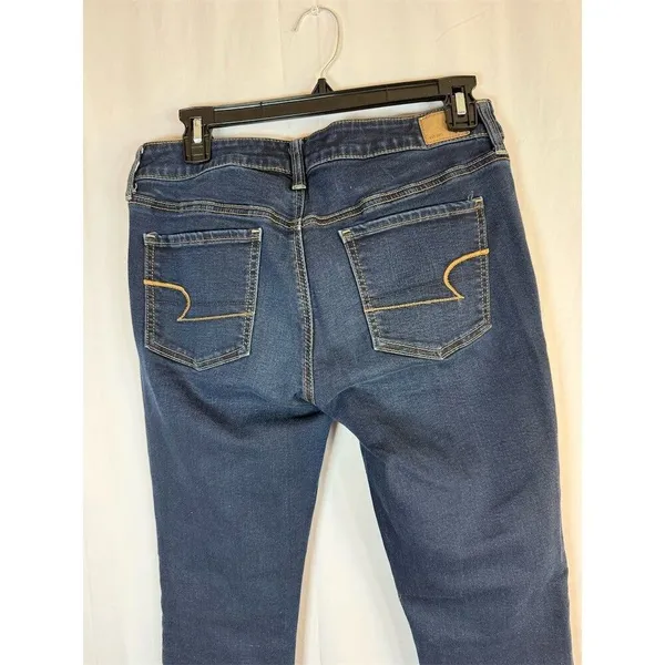 American Eagle Outfitters Jeans Womens 10 Blue Dark Wash Mid Rise Skinny - Image 5