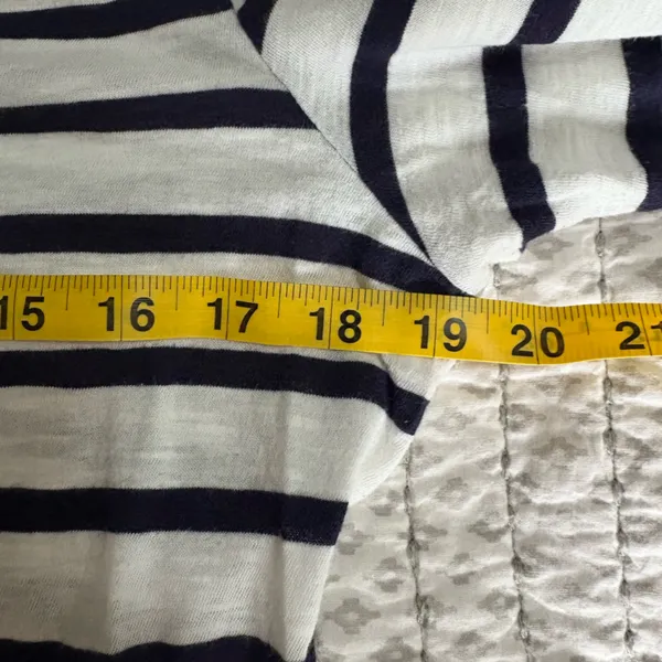 Pilcro Anthropology Striped Navy‎ and Red 3/4 Sleeve Top Size Medium EUC - Image 4