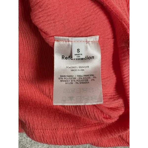 reformation pink pull on‎ skirt short small lined coral - Image 3