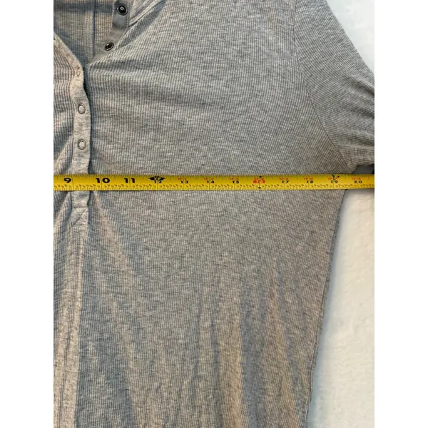 Aerie‎ Womens Gray Ribbed Long Sleeve Henley Top Size Large Heather Gray Shirt - Image 4