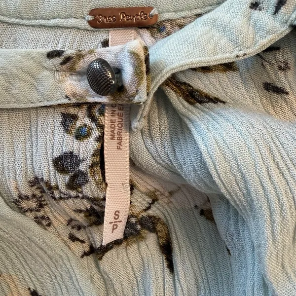 Free People Floral Tree Swing Tunic Dress‎ Keyhole Neck Sleeveless Short Mint S - Image 3