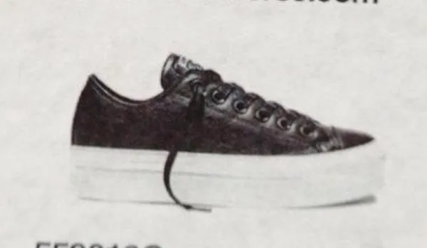 Converse black leather platform sneakers sz 8.5 / in good used condition. - Image 2