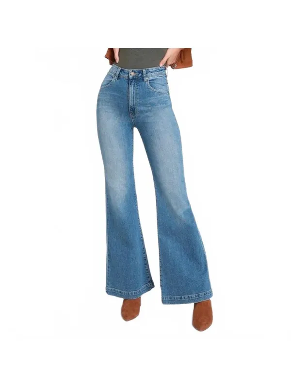 Rolla's Eastcoast High-Rise Flare Jeans Light Wash Blue Denim Women's Size 26 - Image 5