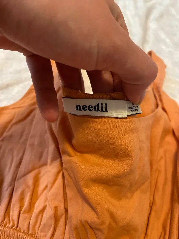 needii smocked dress orange 100% cotton - Image 4
