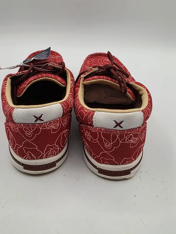 Twisted X Womens Kicks Shoes Loafers Sneakers Womens 7 Red Canvas Western Lace - Image 10