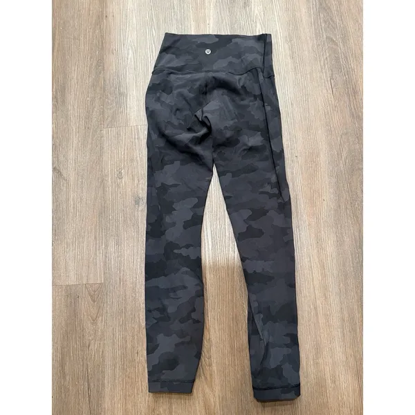 Lululemon Wunder Under HR Tight 25'' Lux‎ LW5BSPS Womens sz 4 Grey Camo Leggings - Image 2