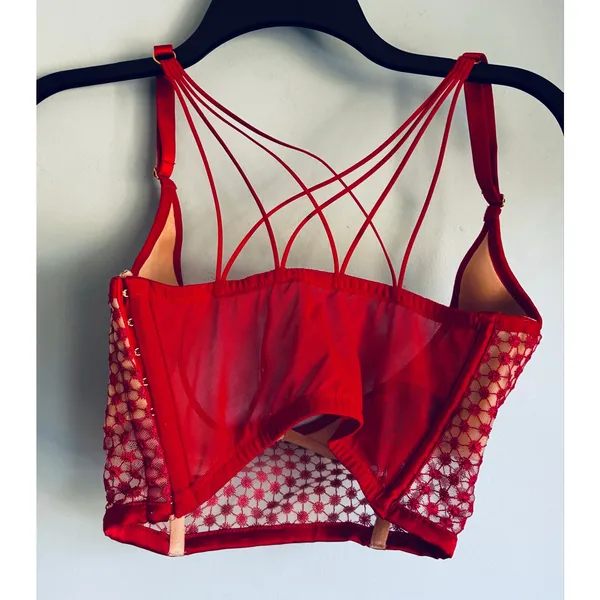 Victoria's Secret Bra Lingerie Sling Underwire Red 34DDD Valentine’s Holiday - Image 6