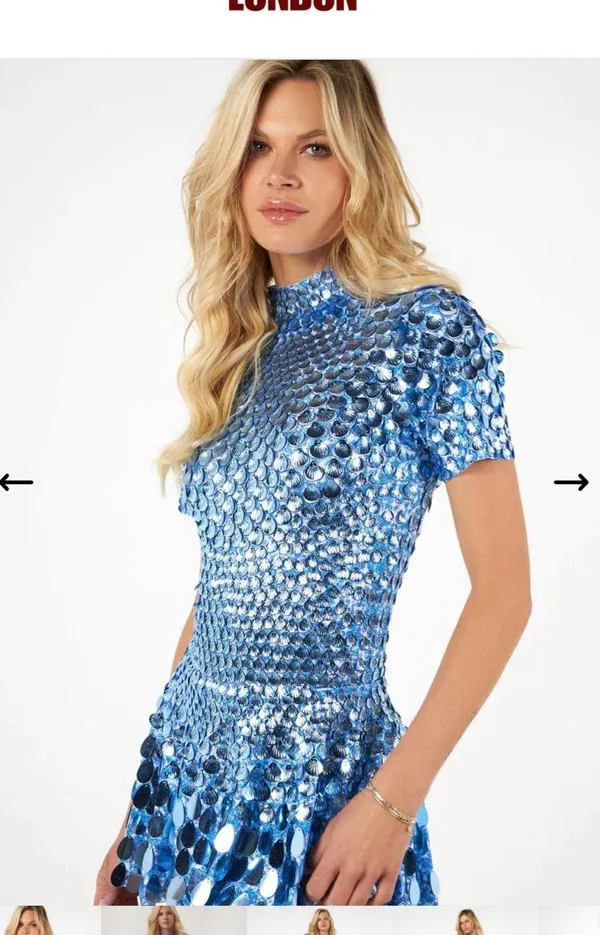 Light blue seashell mini dress- the most unique and beautiful dress ever - Image 4
