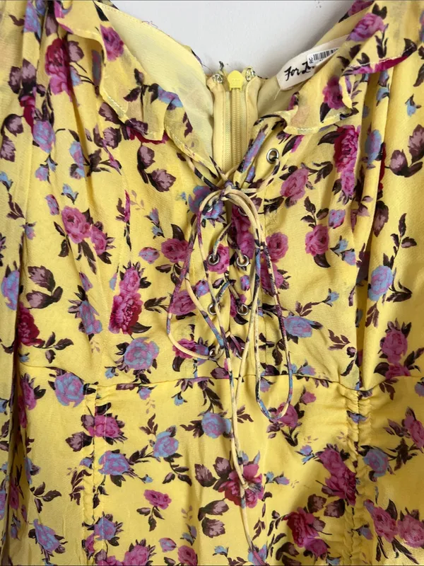 For Love & Lemons Silk Mini‎ Dress Floral Sweatheart Size XS - Image 5