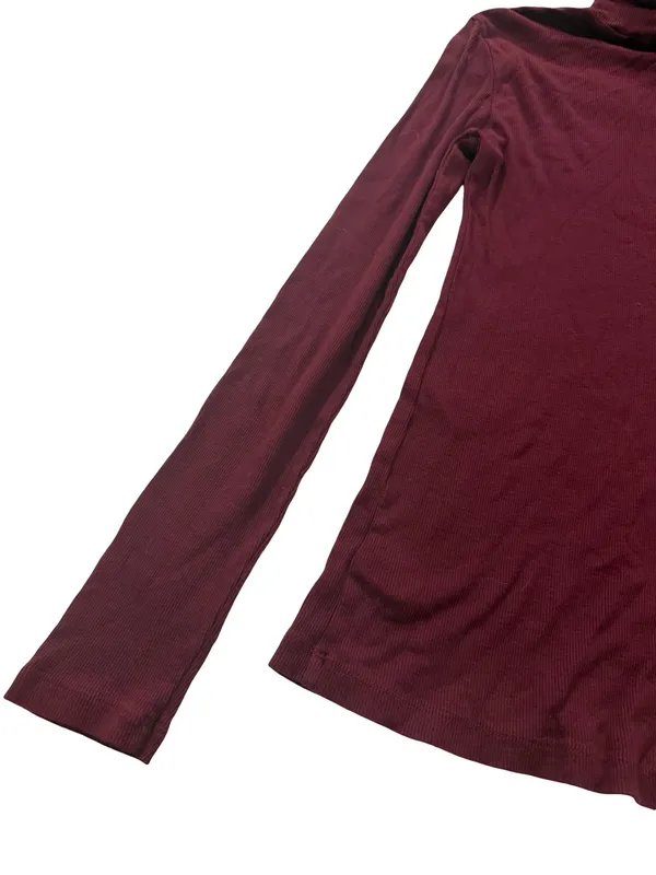 Splendid Burgundy Ribbed Turtleneck Sweater Long Sleeve Top Basic Medium Women's - Image 12