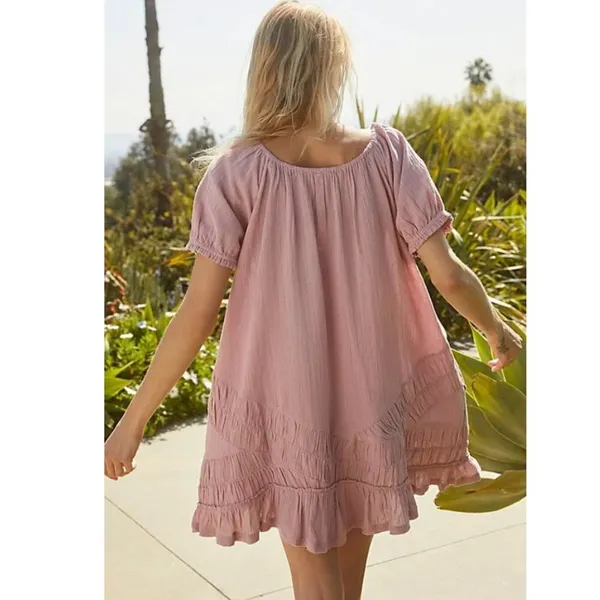 NWT FREE PEOPLE ENDLESS SUMMER SO SCENIC MINI DRESS Mauve Zephyr - Image 2
