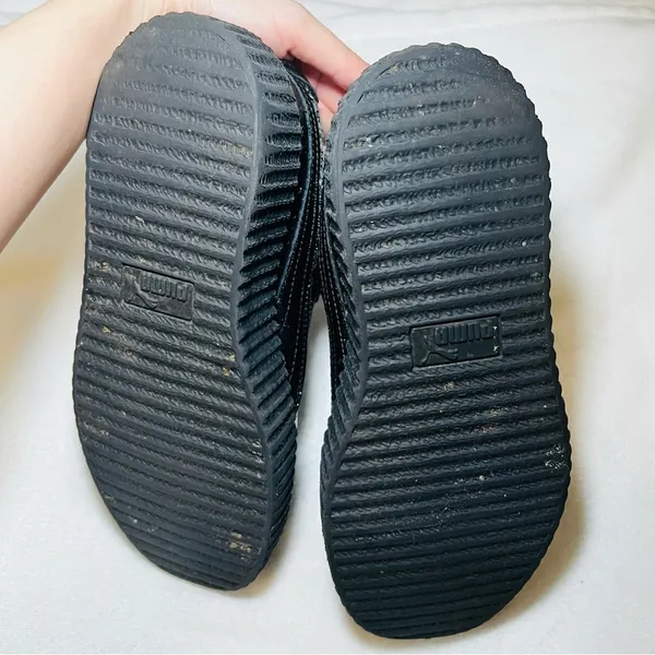 PUMA X Fenty Rihanna Creeper Wrinkled Patent Womens Trainers Black - Size: 6 - Image 8