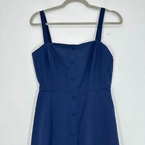 Julia Jordan Size‎ 4 Navy Blue Midi Dress Square Neck Sleeveless Feminine Fall - Image 2