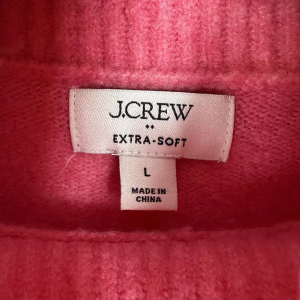 J Crew Sweater‎ Womens Large Barbie Pink Knit Extra Soft Yarn Mock Neck Pullover - Image 5