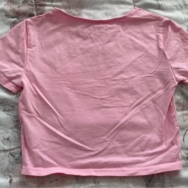 Pink “It’s Not Me It’s You” crop top, size S Barbiecore boho Y2K western beach - Image 8