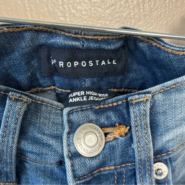 Aeropostale‎ Women’s Jeans Jeggings Super High Rise Ankle Stretch Distressed 00 - Image 3