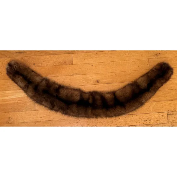 Vintage Mink Fur Collar Stole Brown Real Fur Wrap Detachable Coat Collar Glam - Image 2