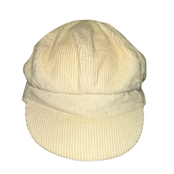 Vintage Gap Cream Corduroy Newsboy‎ Hat Bakerboy Cap Y2K - Image 3