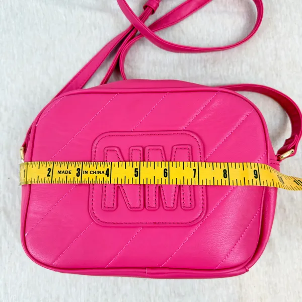 Nicole Miller New York Hot Pink NM Logo Crossbody Camera Bag - Image 8