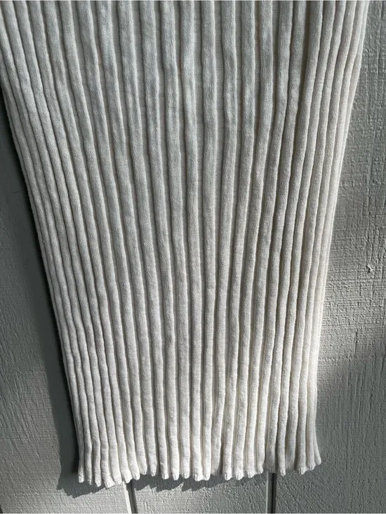 Free‎ People FP Beach Cotton Blend Ribbed Knit Veda Midi Skirt Ivory Size S - Image 5
