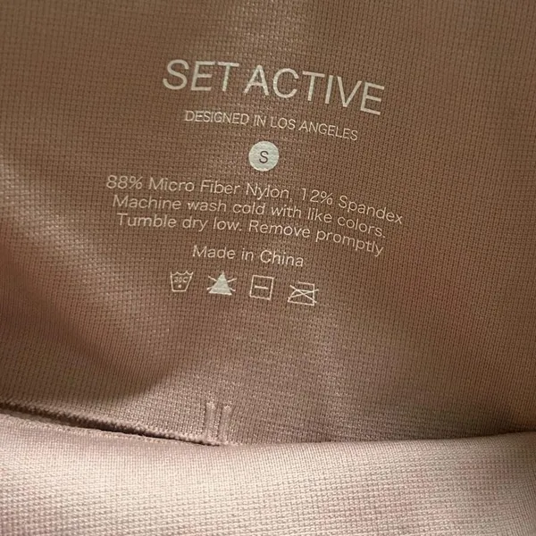 SET Active dusty pink neutral ribbed seamless leggings size small - Image 6