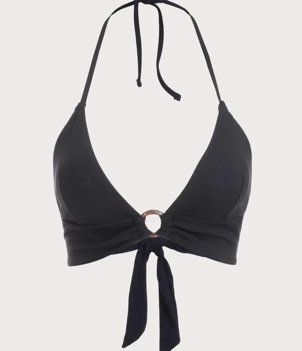 Berlook Black Back Tie Top and Black Ribbed High Cut Wide Waistband BottOM 10 - Image 4