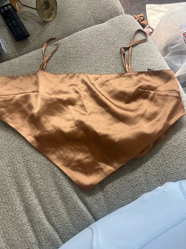 Forever 21 Copper Satin Point-Hem scarf Cami top - Image 3