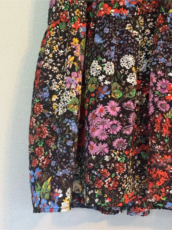 ANTHROPOLOGIE Maeve Melinda Tiered Tunic Dress XS 18.5” p2p Black Multi EUC - Image 7