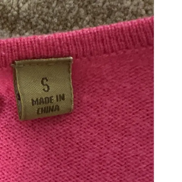 Caslon Cashmere Faux Wrap V-Neck‎ Sweater Womens S Pink Long Sleeve Ribbed Trim - Image 8