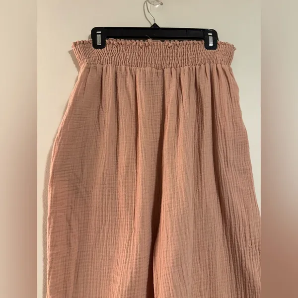 EUC Charlotte Avery Pink Boho Soft Elastic Waist Pants with Pockets size medium - Image 7