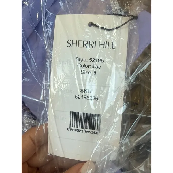 Sherri Hill 52195 Lilac Silk Charmeuse A-Line Gown Size 6 $450 - Image 4