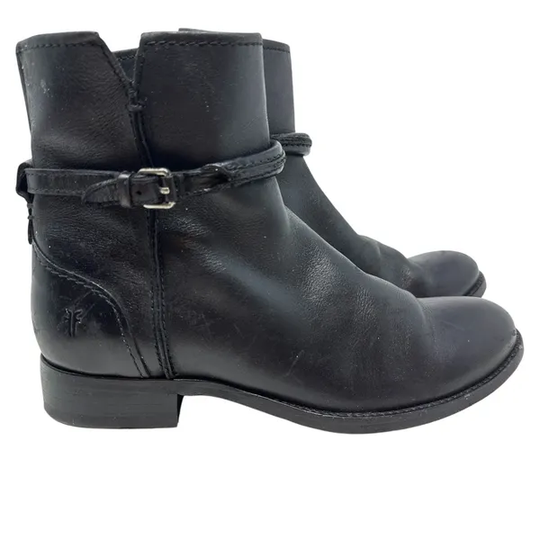 Frye Melissa Seam Short Boots‎ Leather Black Size US 6 - Image 3
