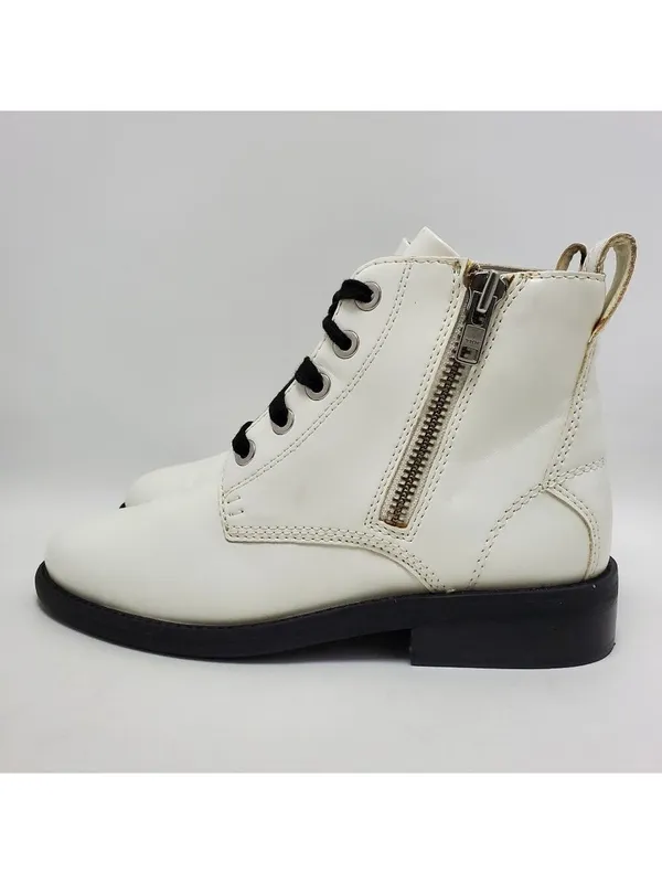 White Abound Combat Side Zip Lace Up Boot Size 8.5 - Image 3