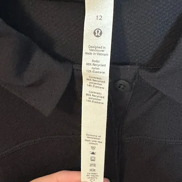 Lululemon‎ Quick Dry Short Sleeve Quick Dry Straight Hem Jacquard Size 12 Preppy - Image 3