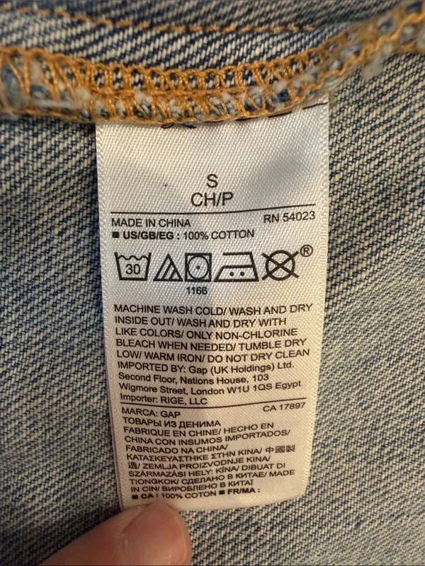 Gap 1969 Light Wash Distressed Denim Jacket Size Small - C65-002 - Image 6