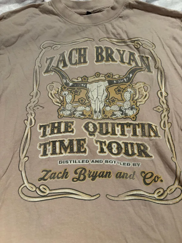 Zach Bryan the quittin time tour 2024 tshirt - Image 4