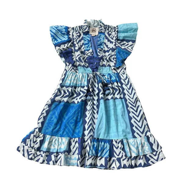 Figue Denissa Patchwork Mini Dress Blue Size XS - Image 3