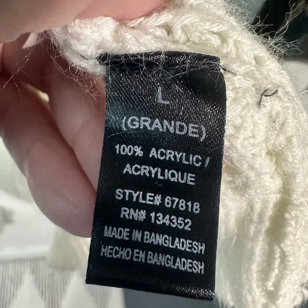 Ambiance Apparel Off White Cardigan Sweater Size Large EUC - Image 3